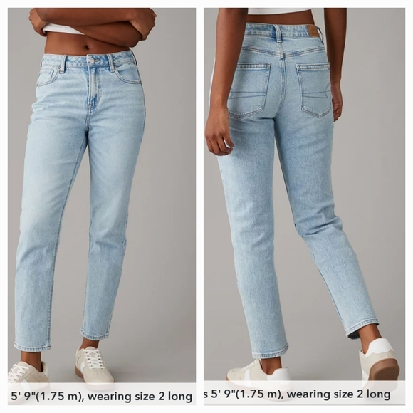 AEO MOM jeans high waisted five pocket ankle length long like new stretch tall - Picture 4 of 17